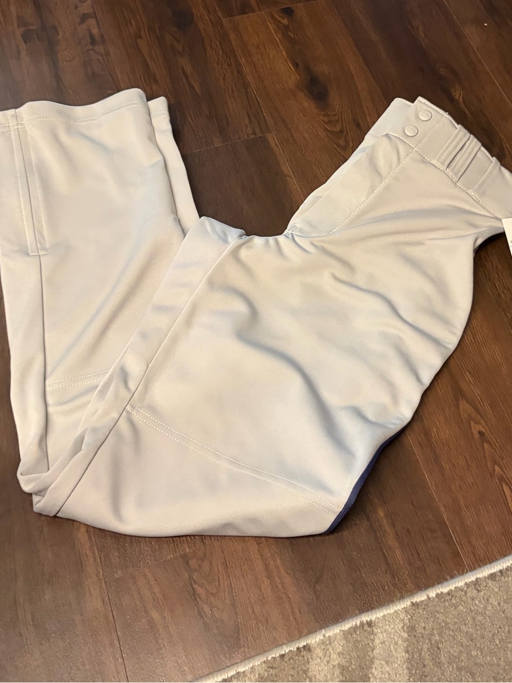 Neutral Gray Baseball Pants with Adjustable Waist